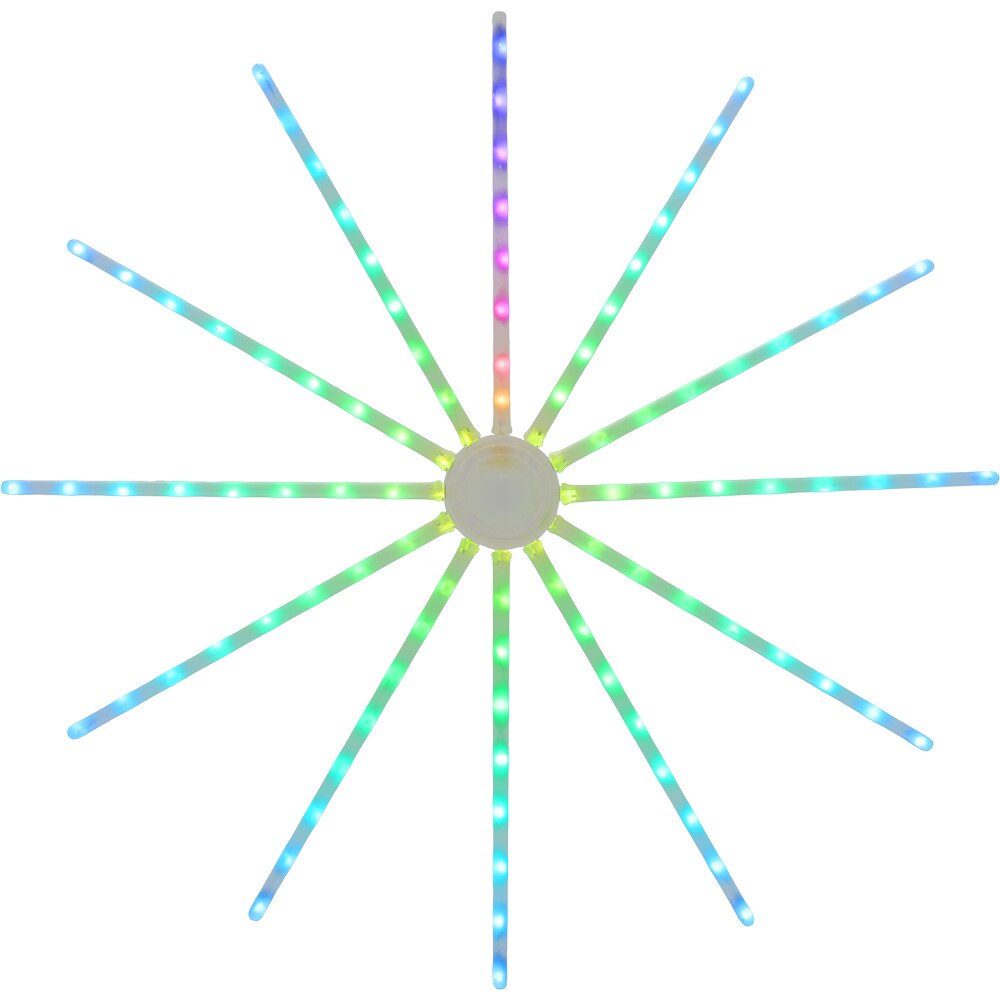 Decoratiune Craciun model artificii, 108 LED-uri, 59.5 cm, multicolor