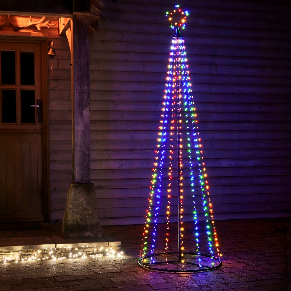 Decoratiune Craciun Brad, 575 LED-uri, 210 cm, multicolor