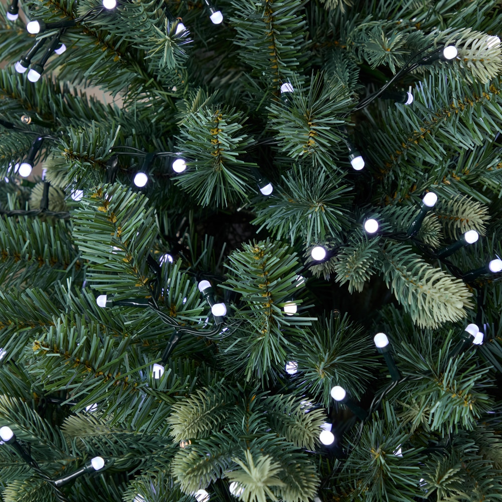 Instalatie Craciun interior/exterior, 500 LED-uri, alb rece, cablu verde
