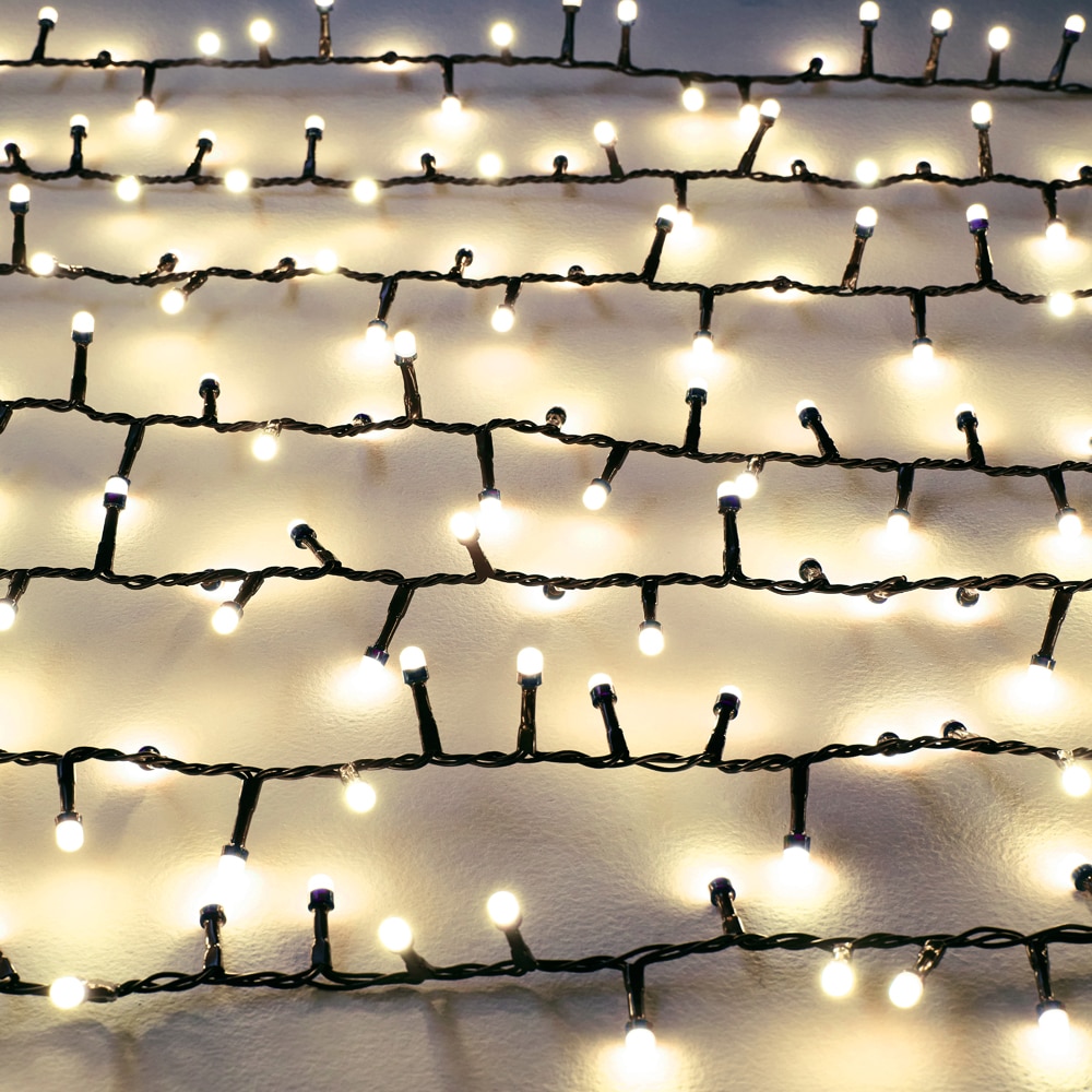 Instalatie Craciun interior/exterior, 200 LED-uri, alb cald, cablu verde