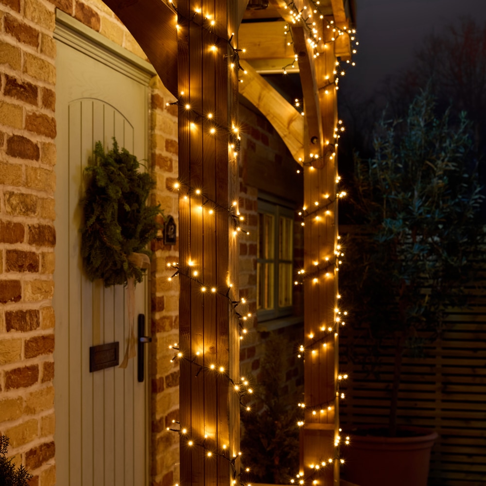 Instalatie Craciun compacta interior/exterior, 1000 LED-uri, alb cald