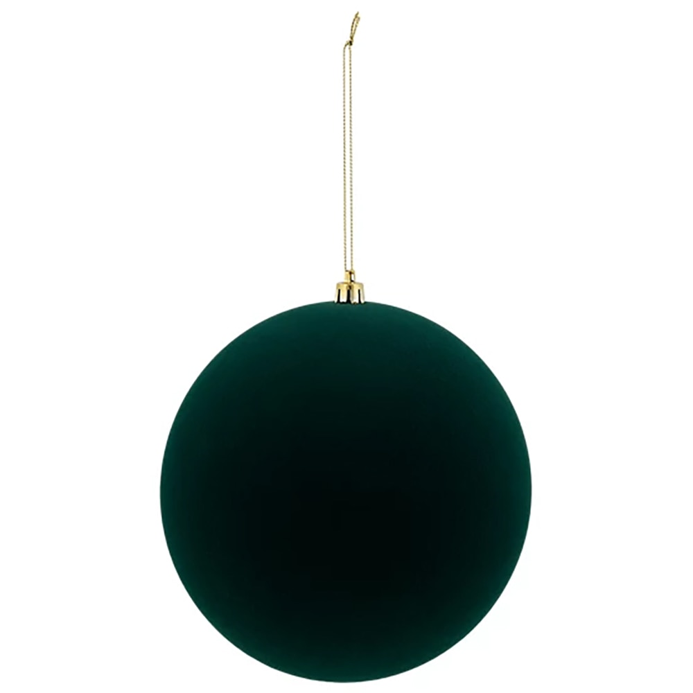 Set globuri textura catifea, 15cm, 3buc, verde