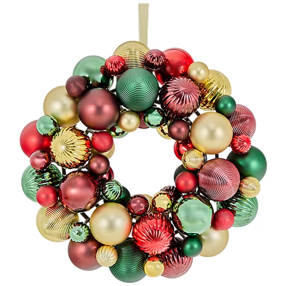 Coronita cu globuri, 30 cm diametru, multicolor
