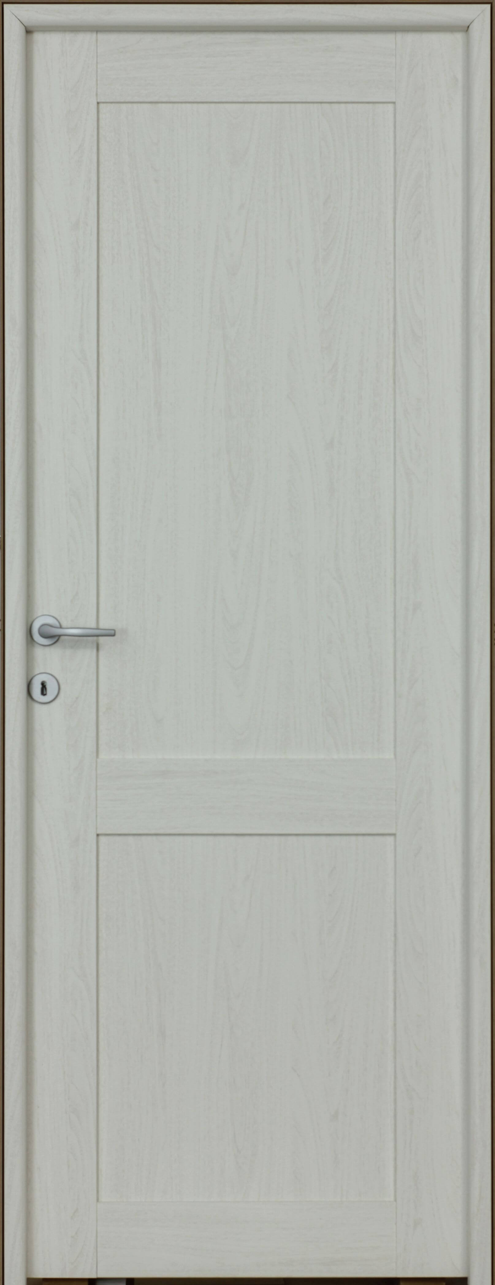 Usa de interior cu geam, alb, reversibila, mdf, 203 x 88 cm, toc inclus • Mod