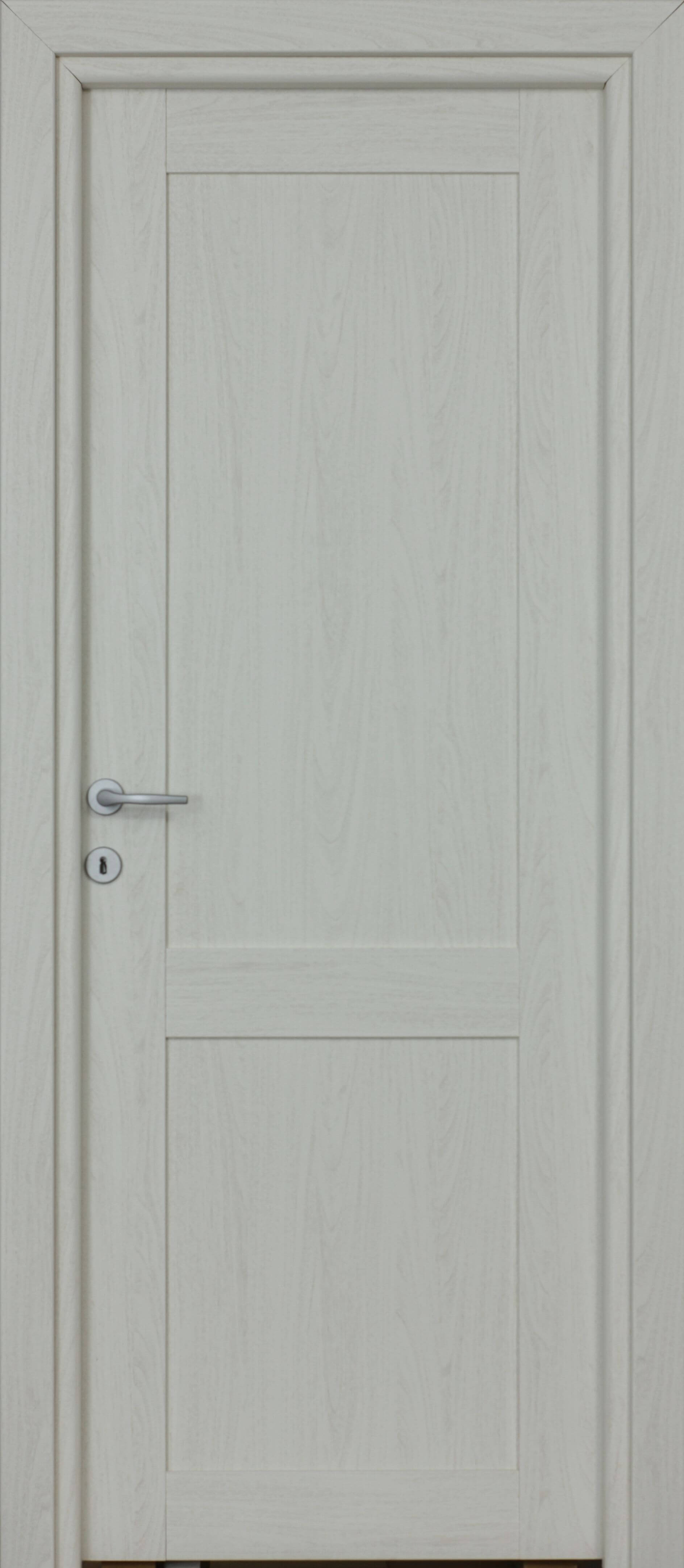 Usa de interior cu geam, alb, reversibila, mdf, 203 x 88 cm, toc inclus • Mod