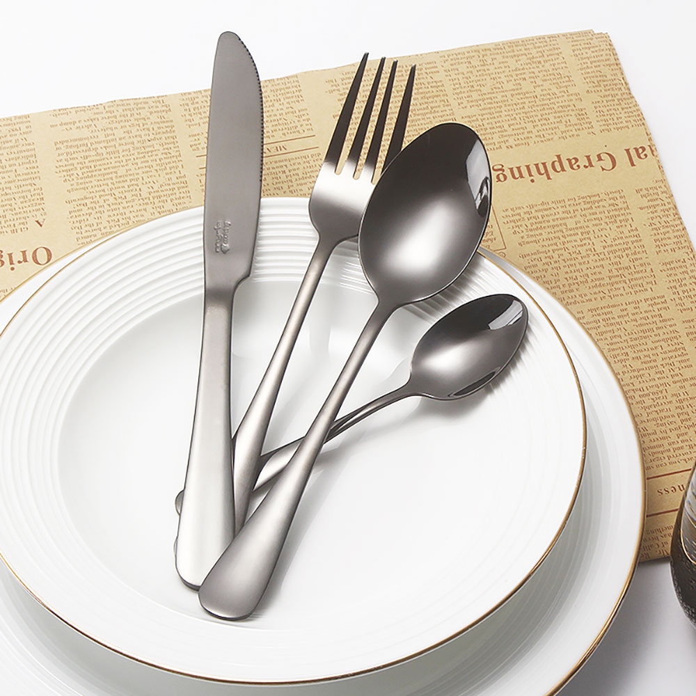 Set tacamuri MYRIA MC4014BK 24 piese, inox, negru