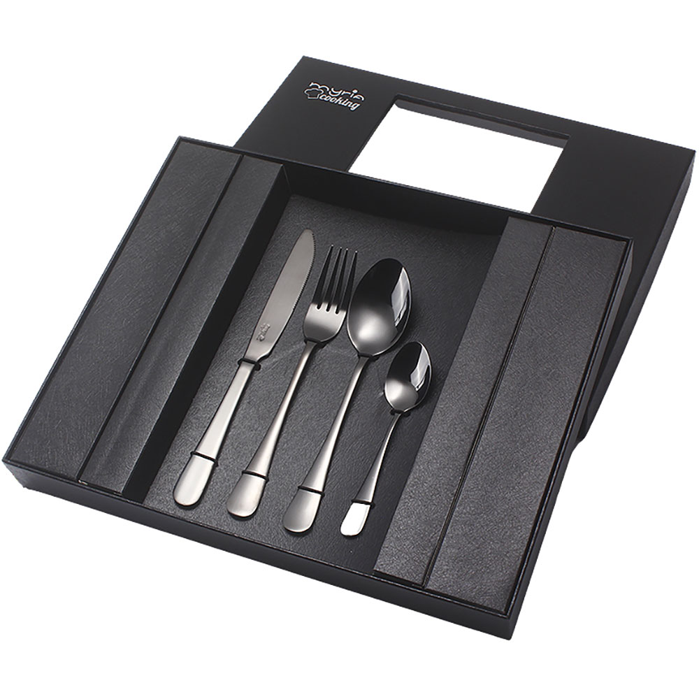 Set tacamuri MYRIA MC4014BK 24 piese, inox, negru