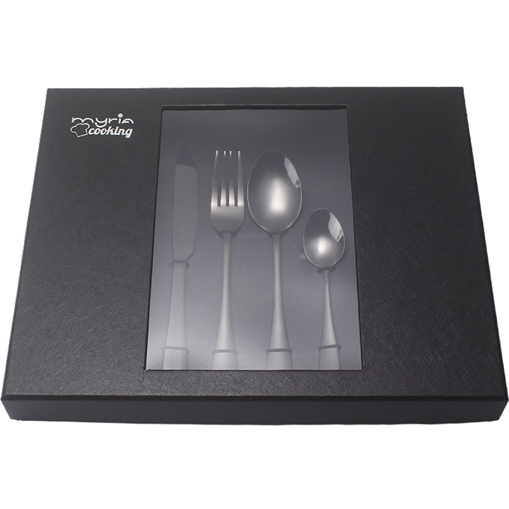 Set tacamuri MYRIA MC4014BK 24 piese, inox, negru