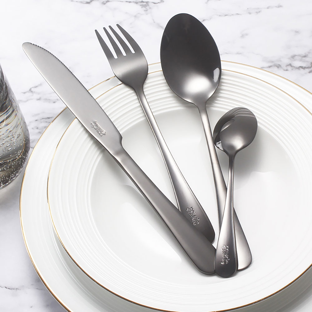 Set tacamuri MYRIA MC4014BK 24 piese, inox, negru