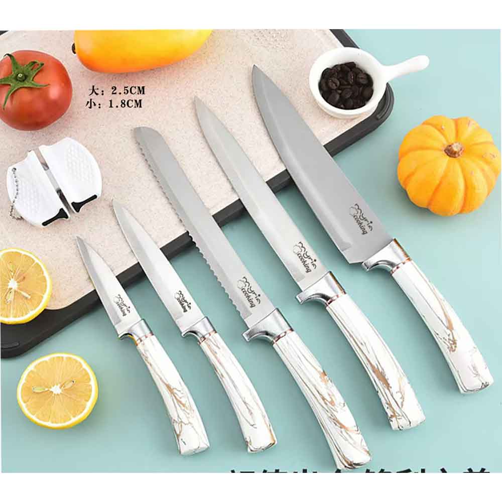 Set cutite MYRIA MC4053, 7 piese, otel inoxidabil, 12-19cm, alb