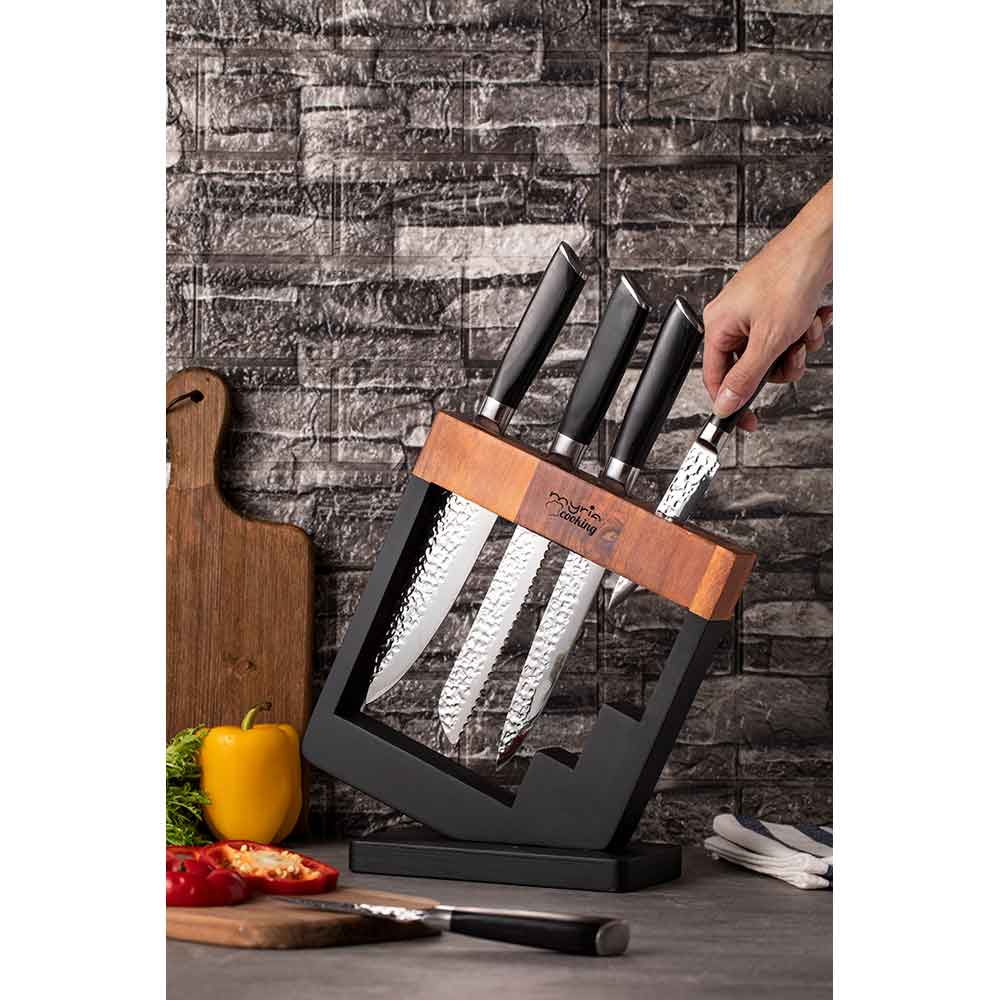 Set cutite MYRIA MC4054, 6 piese, otel inoxidabil, 8.5-20.8cm, negru