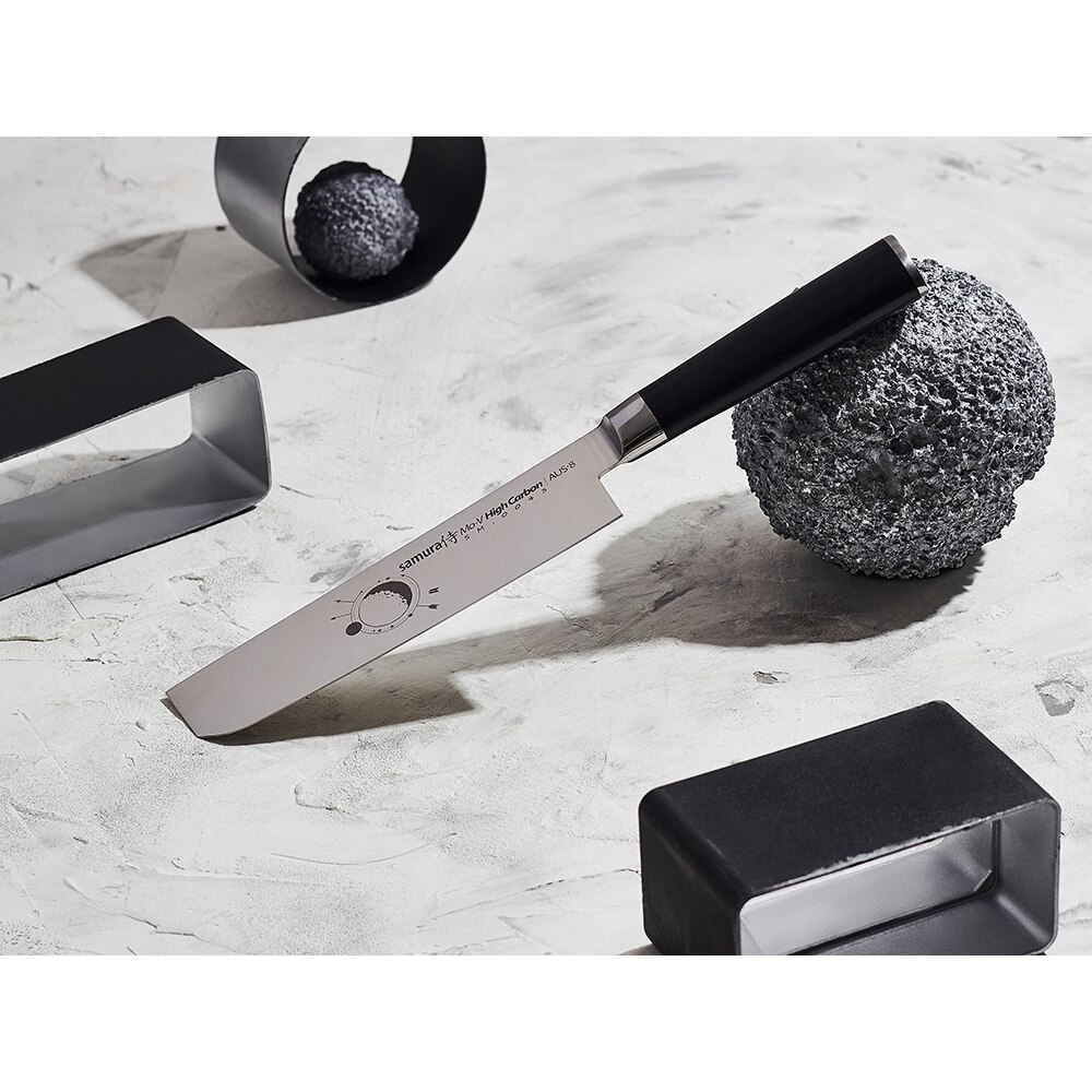 Cutit SAMURA Mo-V Nakiri SM-0043, 16.7cm, otel, negru