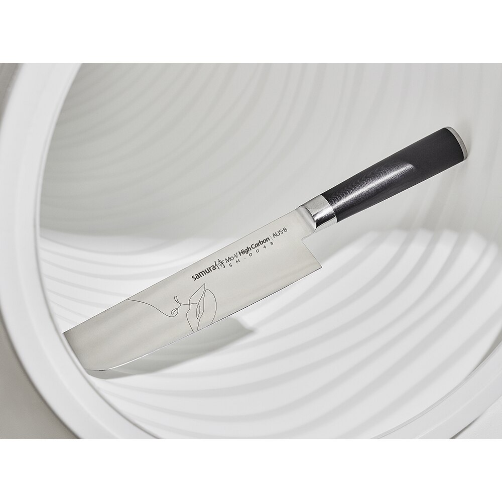 Cutit SAMURA Mo-V Nakiri SM-0043, 16.7cm, otel, negru