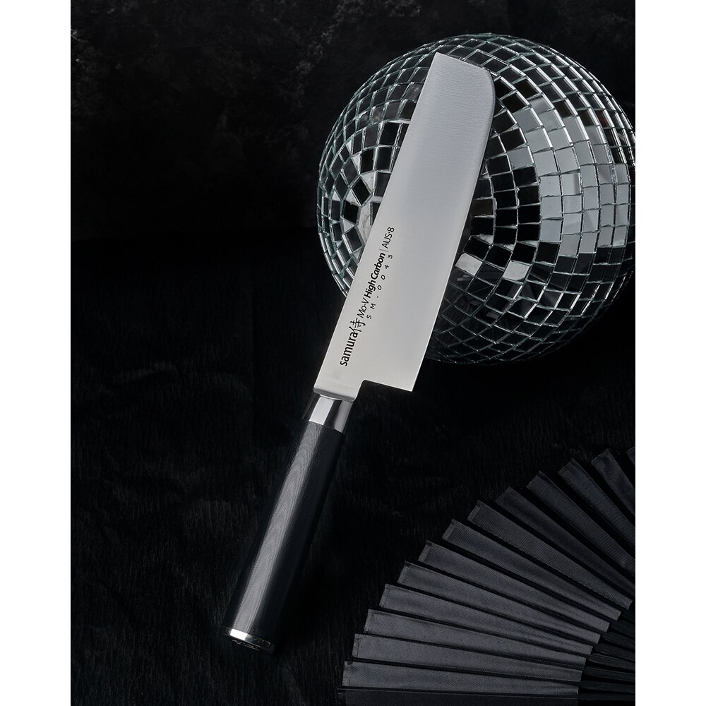 Cutit SAMURA Mo-V Nakiri SM-0043, 16.7cm, otel, negru