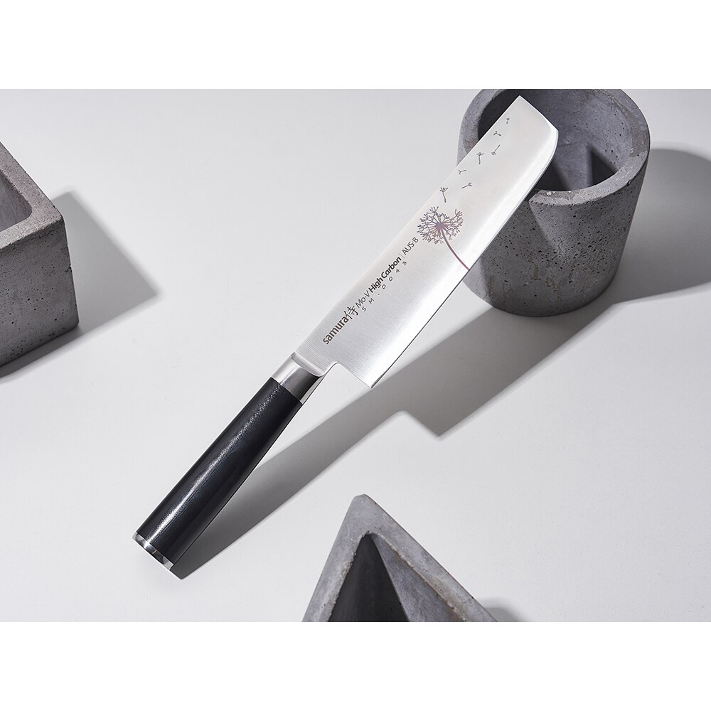 Cutit SAMURA Mo-V Nakiri SM-0043, 16.7cm, otel, negru