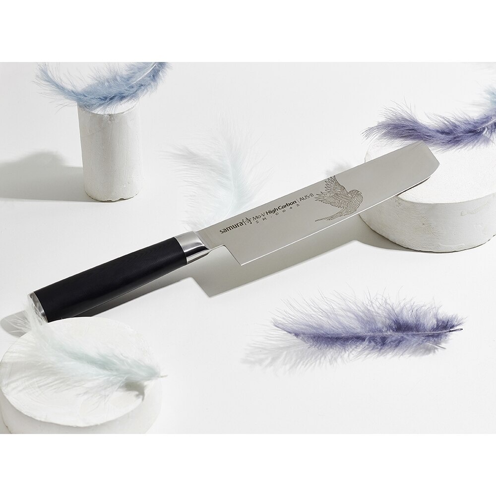 Cutit SAMURA Mo-V Nakiri SM-0043, 16.7cm, otel, negru