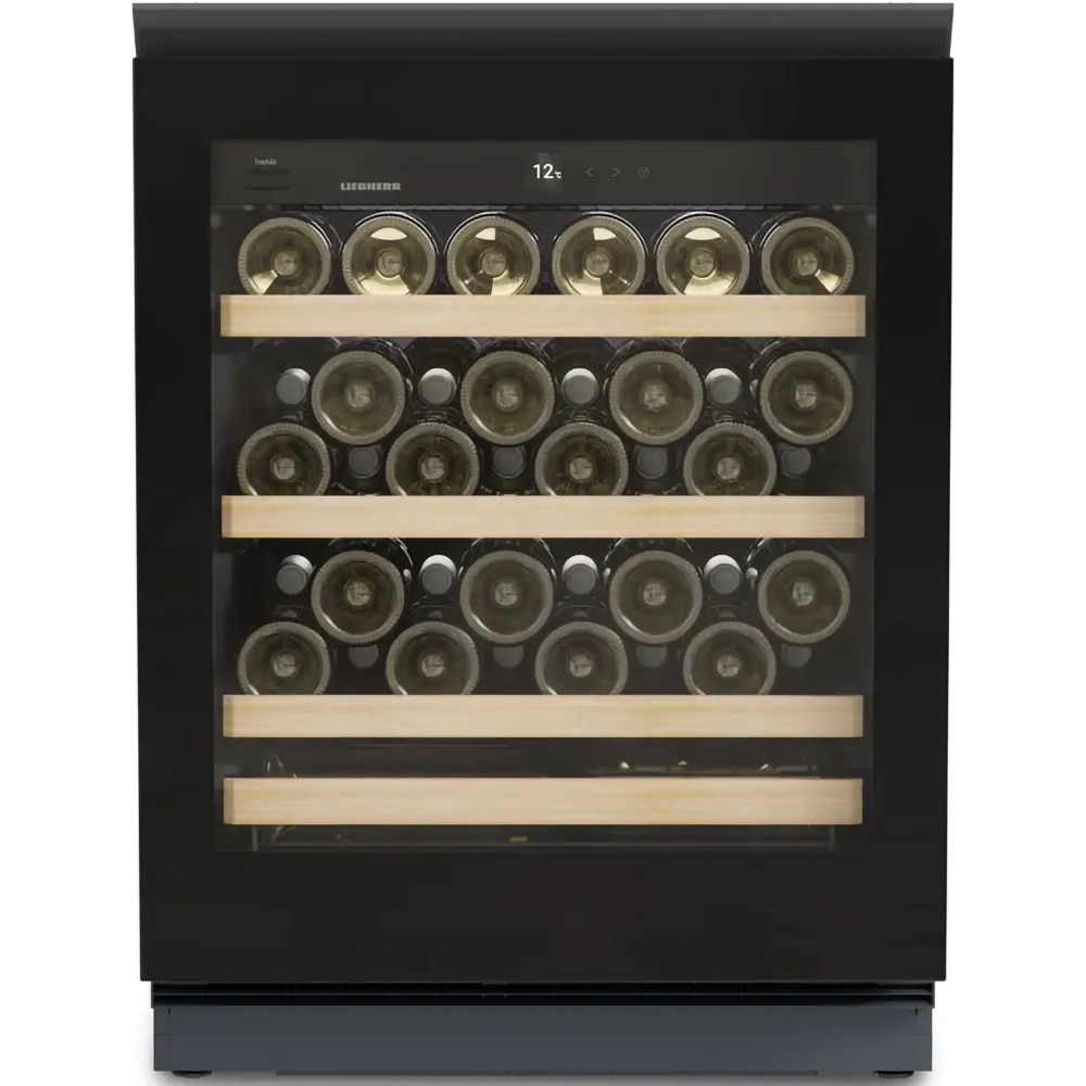Racitor de vinuri incorporabil LIEBHERR UWgb 3631 Vinidor, 44 sticle, H 82 cm, Clasa F, negru