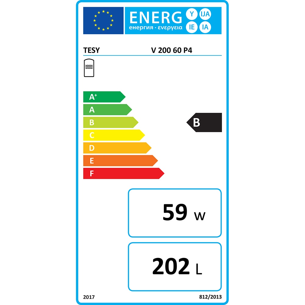 Puffer (Rezervor de acumulare agent termic) TESY V 200 60 F40 P4, 200l, izolatie 50 mm, fara serpentina
