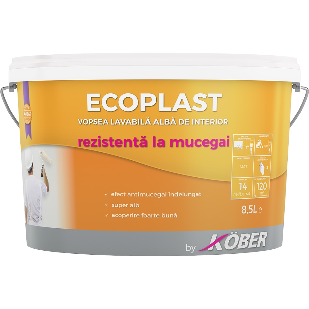 Vpsea antimucegai KOBER Ecoplast New, alb, 8.5L