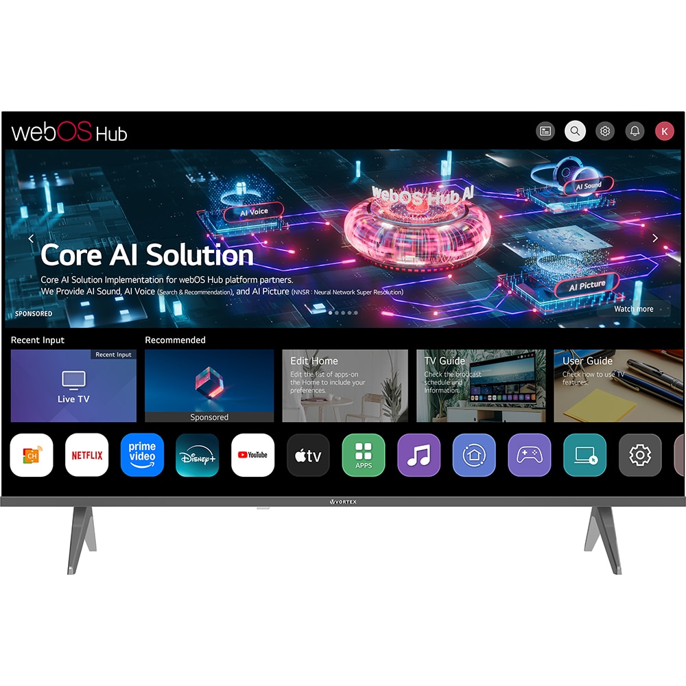 Televizor LED Smart VORTEX V43EVA2W3S, 4K Ultra HD, 108cm