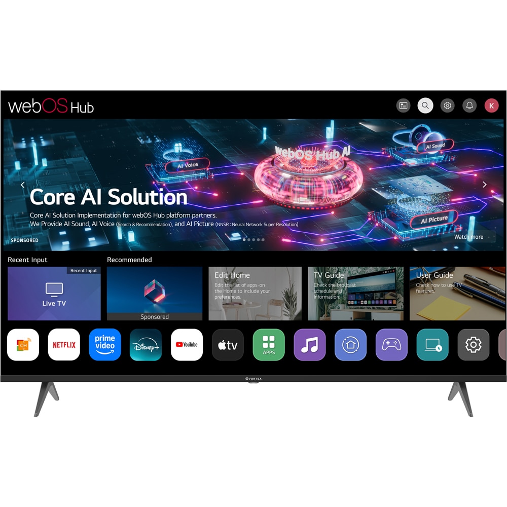 Televizor LED Smart VORTEX V65EVA2UW3S, Ultra HD 4K, 163cm