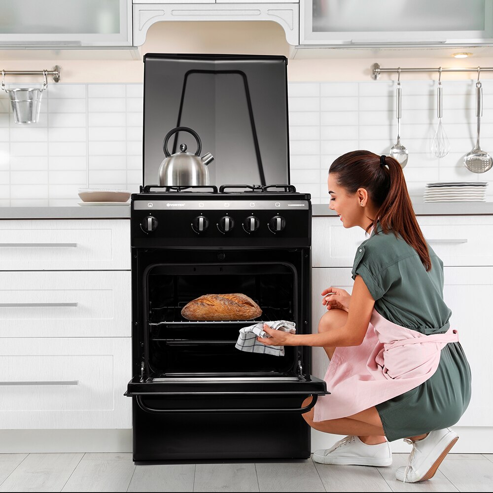 Aragaz VORTEX VAG5050BK01K, 4 arzatoare, Gaz, L 50 cm, negru