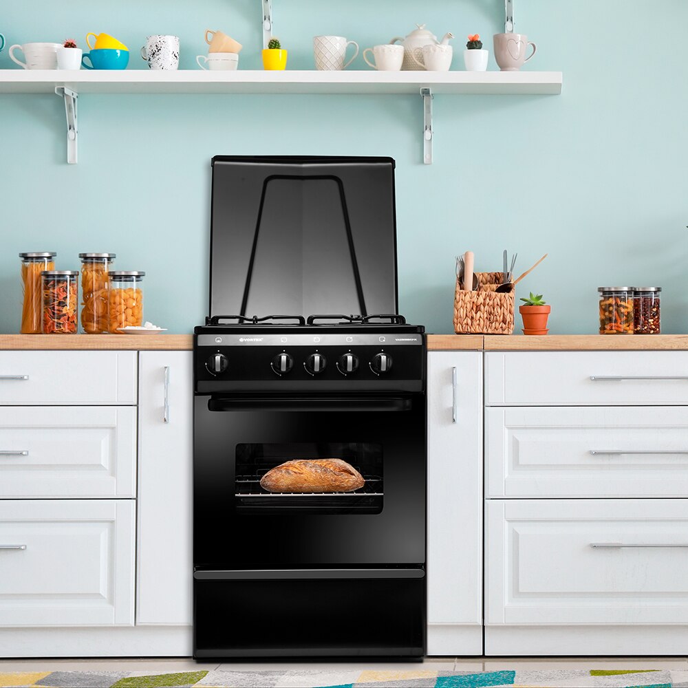 Aragaz VORTEX VAG5050BK01K, 4 arzatoare, Gaz, L 50 cm, negru