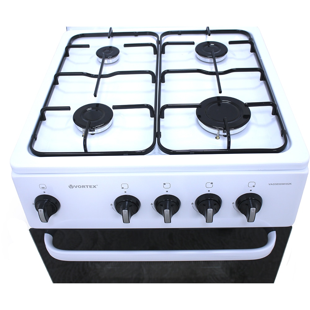 Aragaz VORTEX VAG5050WH02K, 4 arzatoare, Gaz, L 50 cm, alb