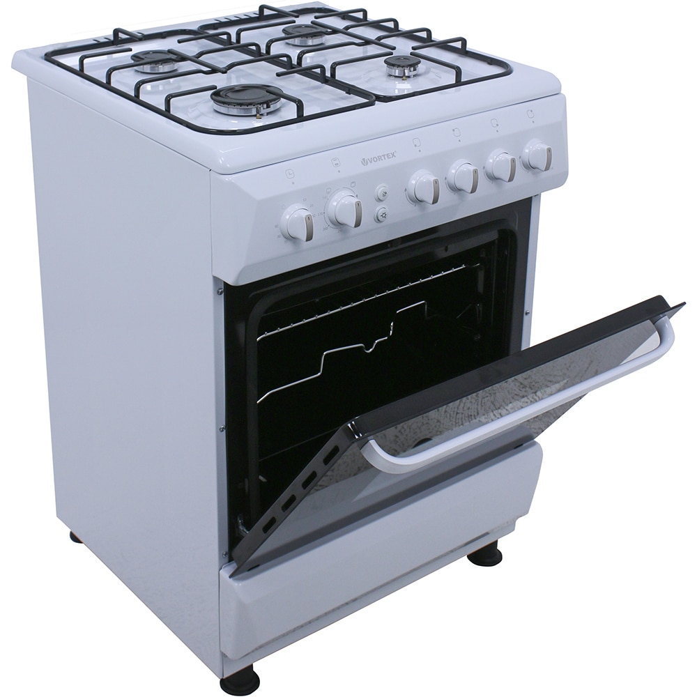 Aragaz VORTEX VAG6060WH02K, 4 arzatoare, Gaz, L 60 cm, Grill, alb