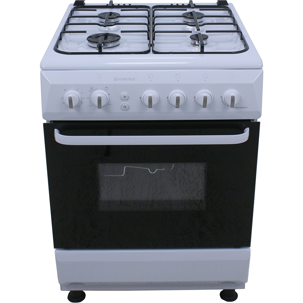Aragaz VORTEX VAG6060WH02K, 4 arzatoare, Gaz, L 60 cm, Grill, alb