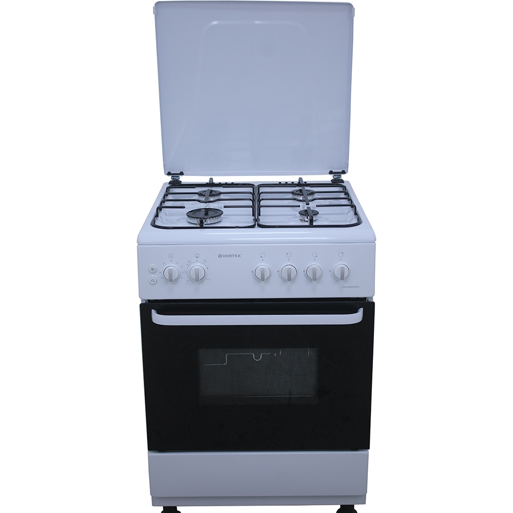 Aragaz VORTEX VAG6060WH03K, 4 arzatoare, Gaz, L 60 cm, Grill, alb