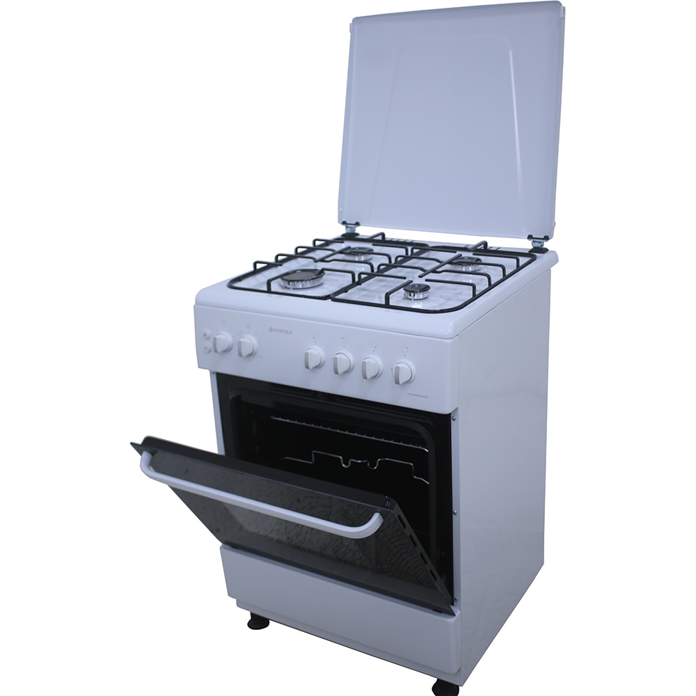 Aragaz VORTEX VAG6060WH03K, 4 arzatoare, Gaz, L 60 cm, Grill, alb