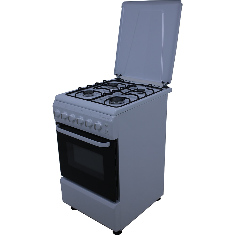 Aragaz VORTEX VAM5060WH02K, 4 arzatoare, Gaz + Electric, L 50 cm, alb