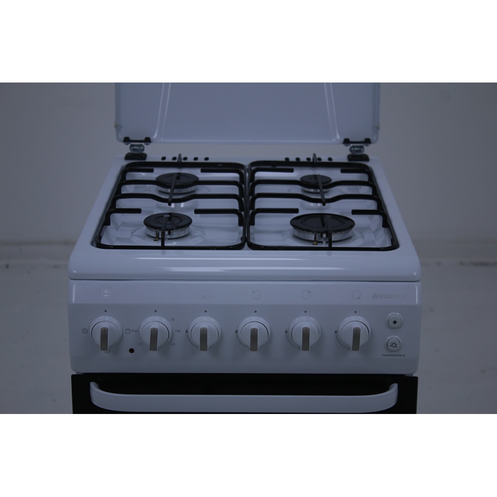 Aragaz VORTEX VAM5060WH02K, 4 arzatoare, Gaz + Electric, L 50 cm, alb
