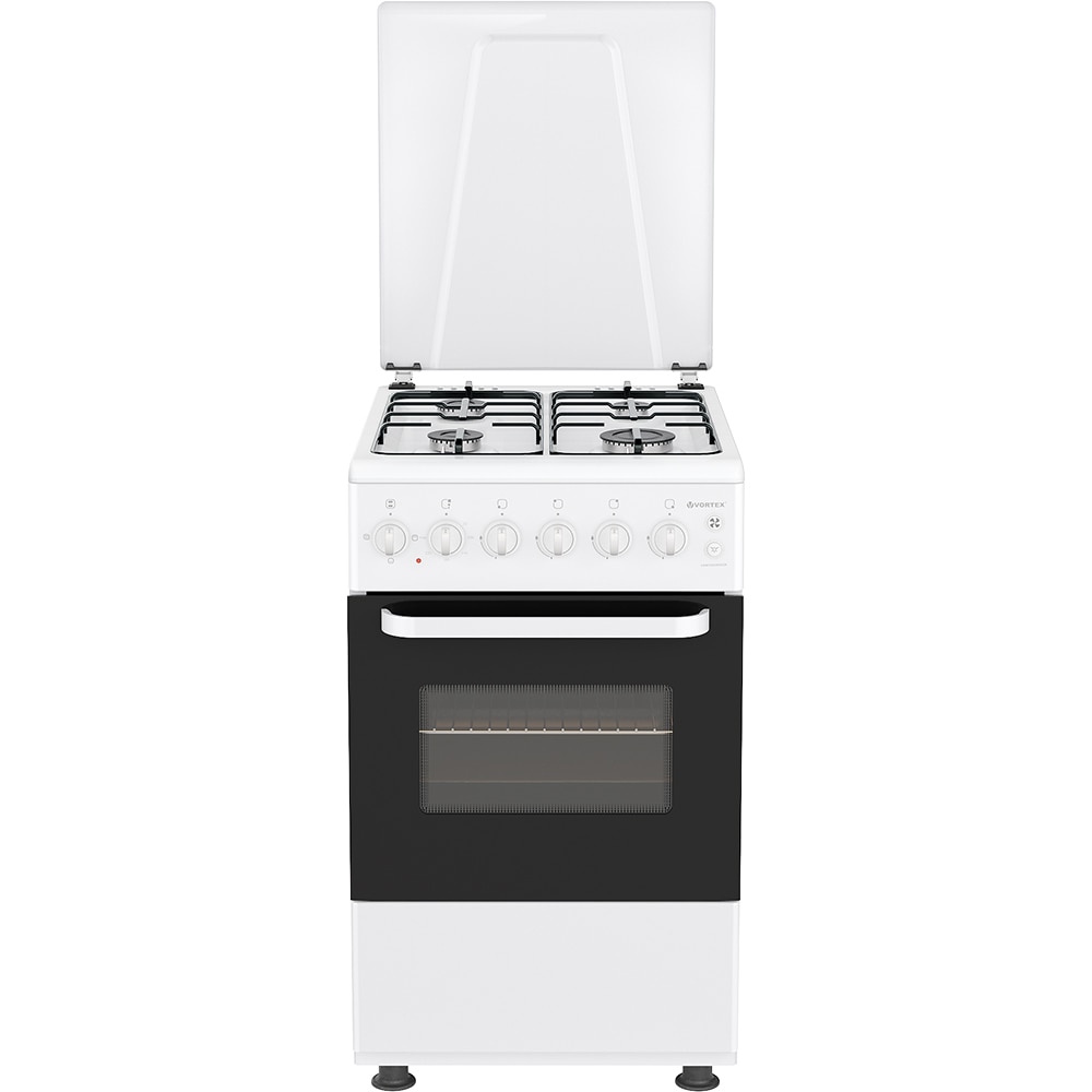 Aragaz VORTEX VAM5060WH02K, 4 arzatoare, Gaz + Electric, L 50 cm, alb