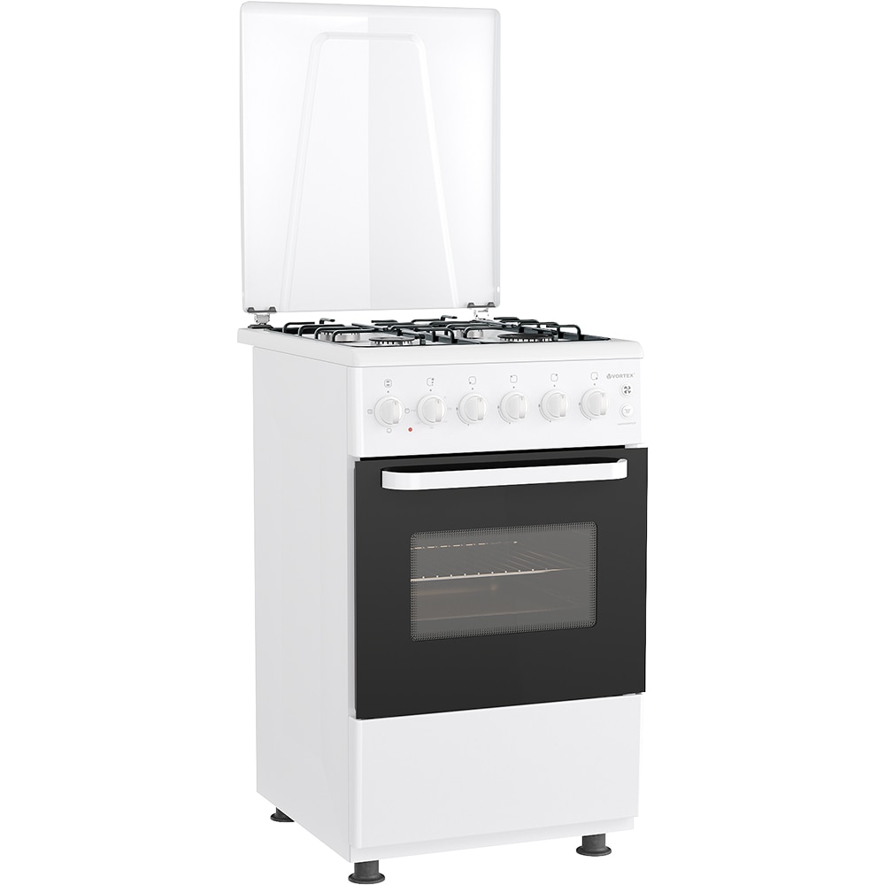 Aragaz VORTEX VAM5060WH02K, 4 arzatoare, Gaz + Electric, L 50 cm, alb