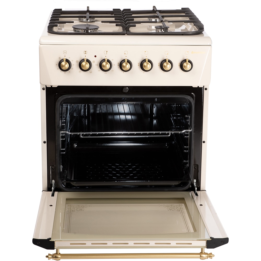 Aragaz VORTEX VAM6060BG01K, 4 arzatoare, Gaz + Electric, L 60 cm, Grill, bej