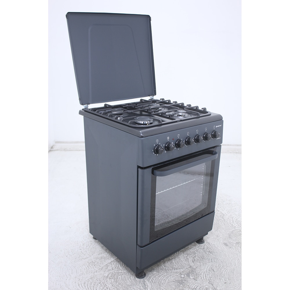 Aragaz VORTEX VAM6060BK03K, 4 arzatoare, Gaz + Electric, L 60 cm, Grill, antracit