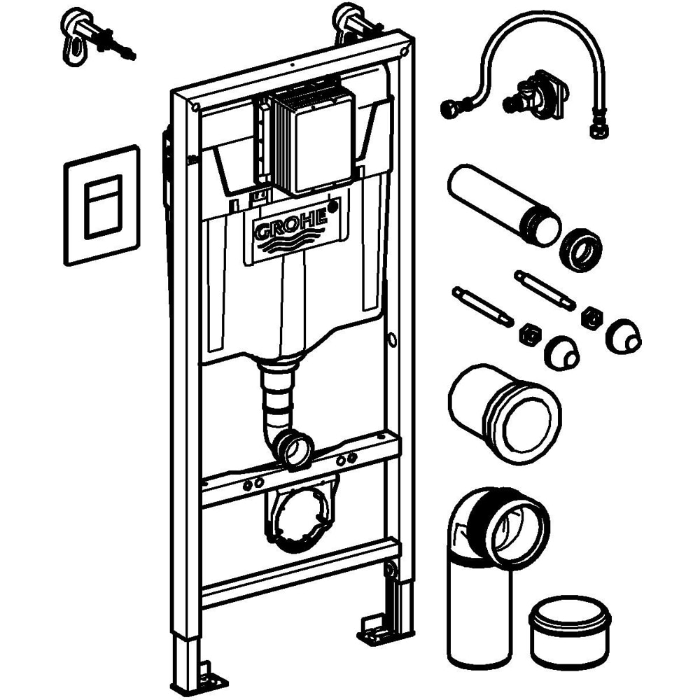 Set rezervor WC incastrat GROHE Solido SL 3in1 388112430, 6-9 l, negru