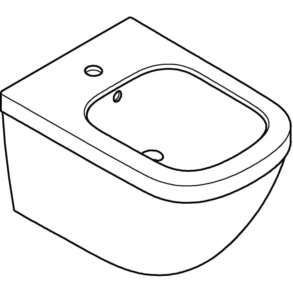 Bideu GROHE Euro Ceramic 39208000, montaj suspendat, evacuare orizontala, preaplin, alb