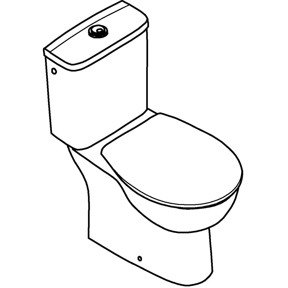 Set vas WC GROHE Bau Ceramic 39346000, montaj pe pardoseala, evacuare verticala, cu capac, alb