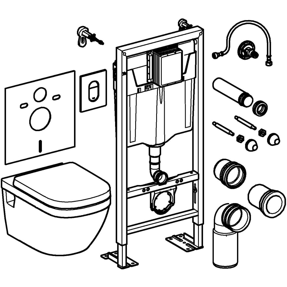 Set vas WC GROHE Euro Ceramic 39697000, montaj suspendat, evacuare orizontala, cu capac, alb