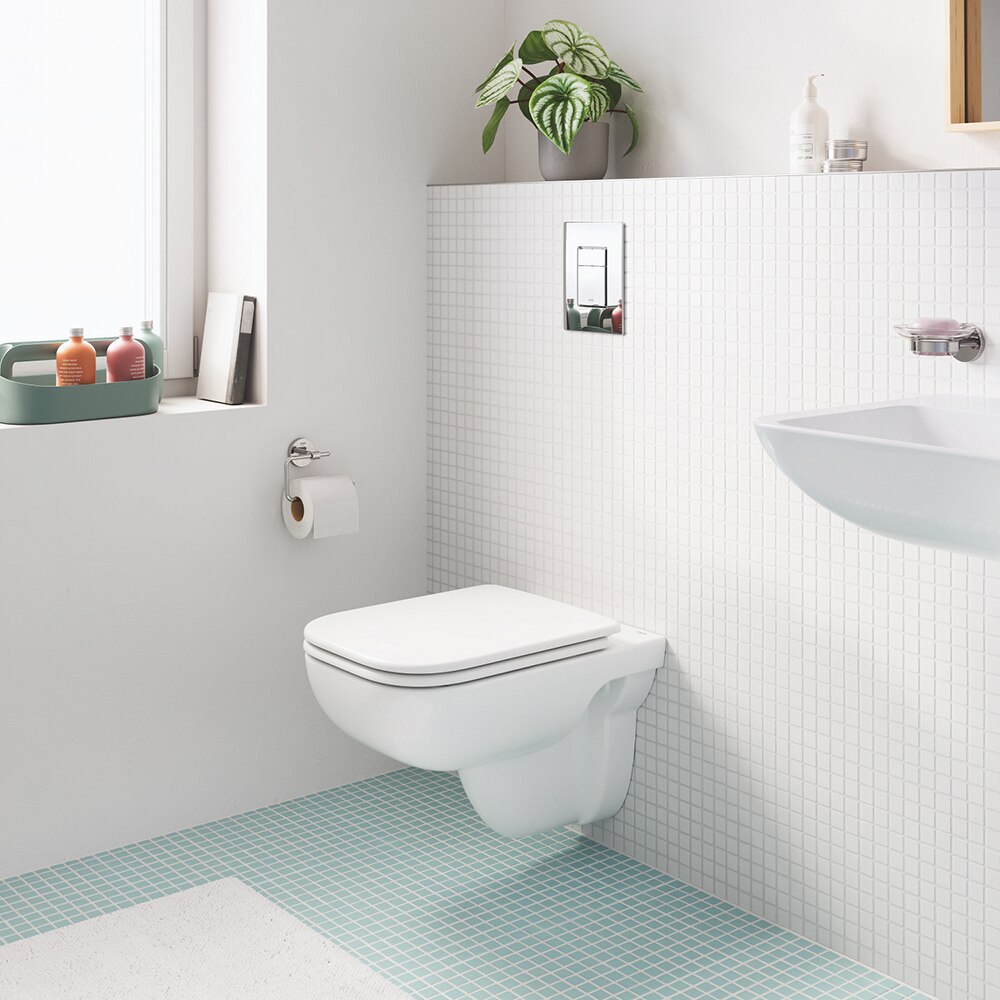 Vas WC GROHE Start Edge 39815000, montaj suspendat, evacuare orizontala, cu capac, alb