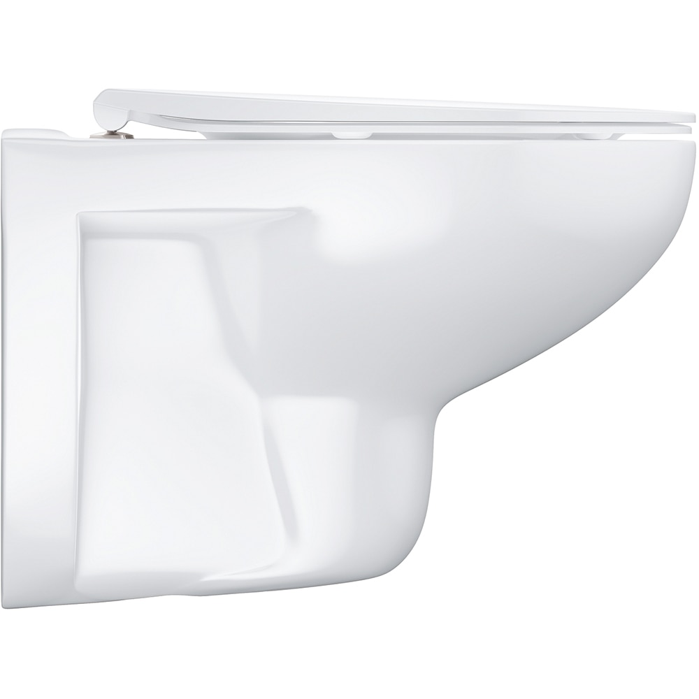 Vas WC GROHE Bau Ceramic 39899000, montaj suspendat, evacuare orizontala, cu capac, alb