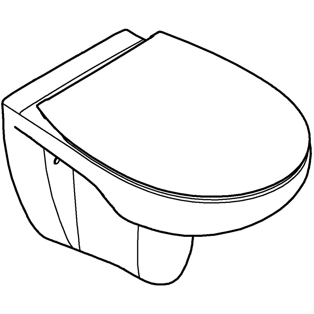 Vas WC GROHE Bau Ceramic 39899000, montaj suspendat, evacuare orizontala, cu capac, alb