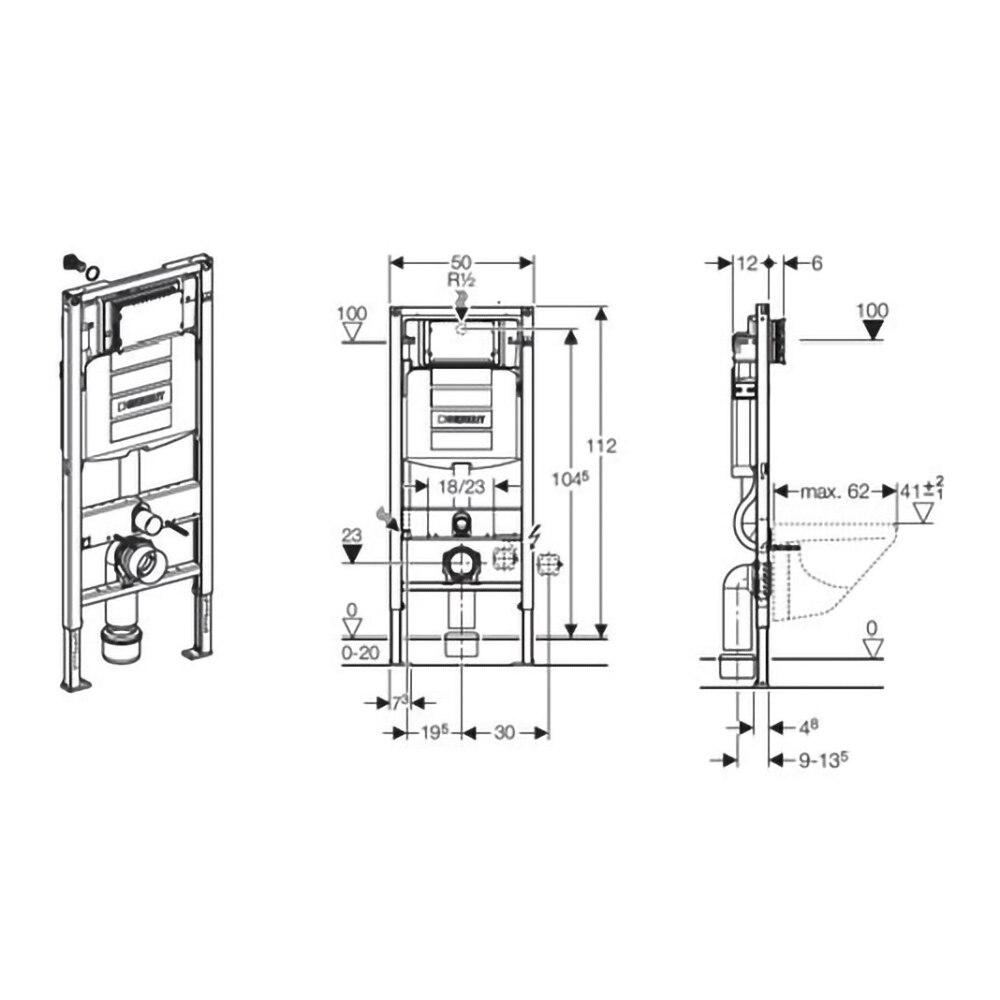 Set rezervor WC incastrat GEBERIT Duofix Sigma UP320 111.300.00.5, 6l