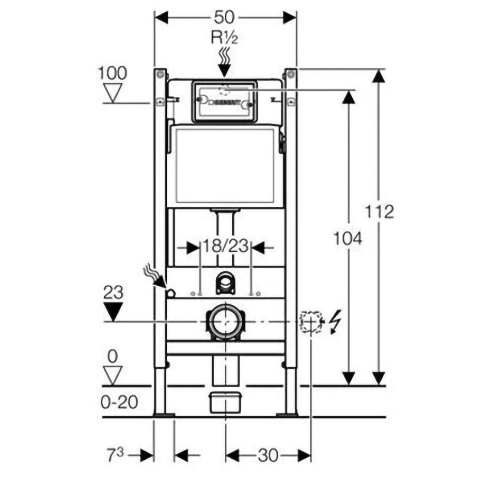 Set rezervor WC incastrat GEBERIT Duofix+ Delta 20 458.134.11.2, 6l