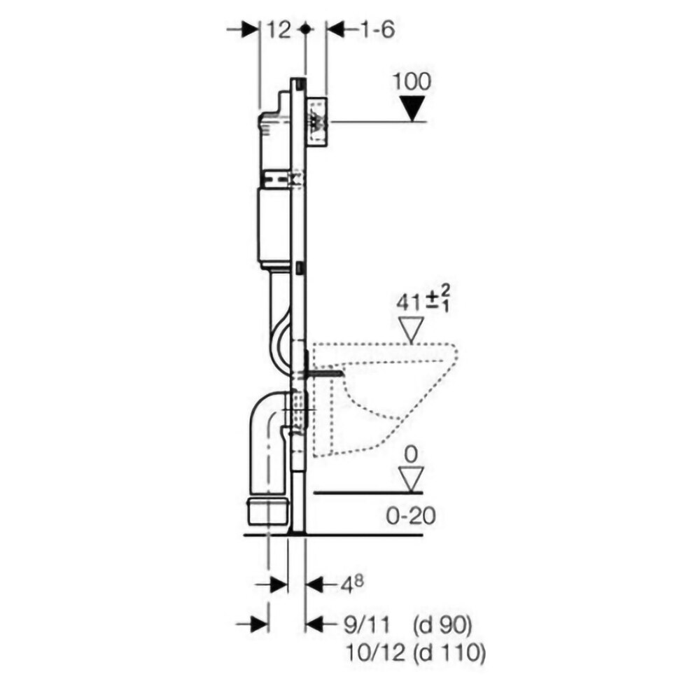 Set rezervor WC incastrat GEBERIT Duofix+ Delta 20 458.134.21.2, 6l
