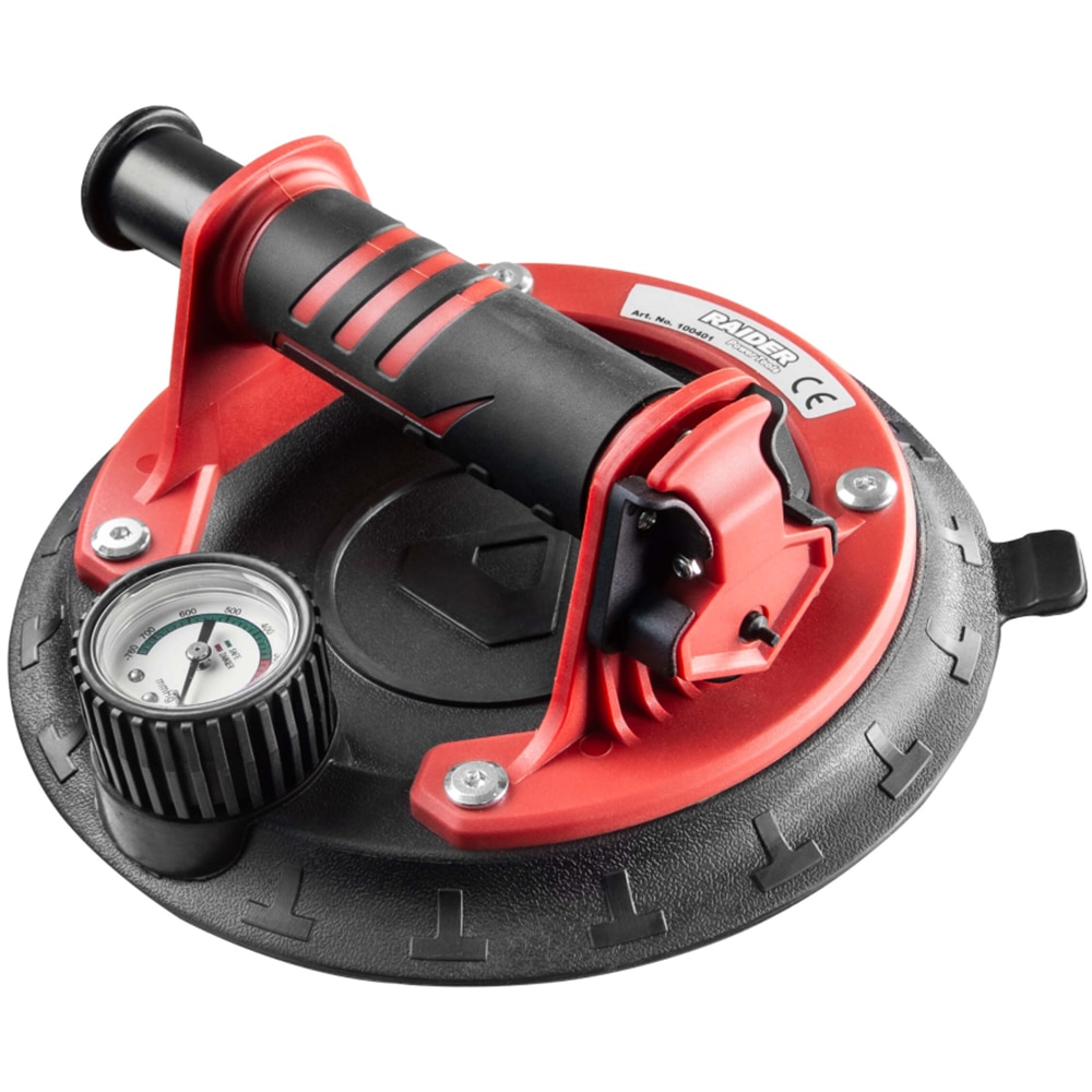 Ventuza cu pompa de vid si manometru RAIDER, 205 mm 168 Kg
