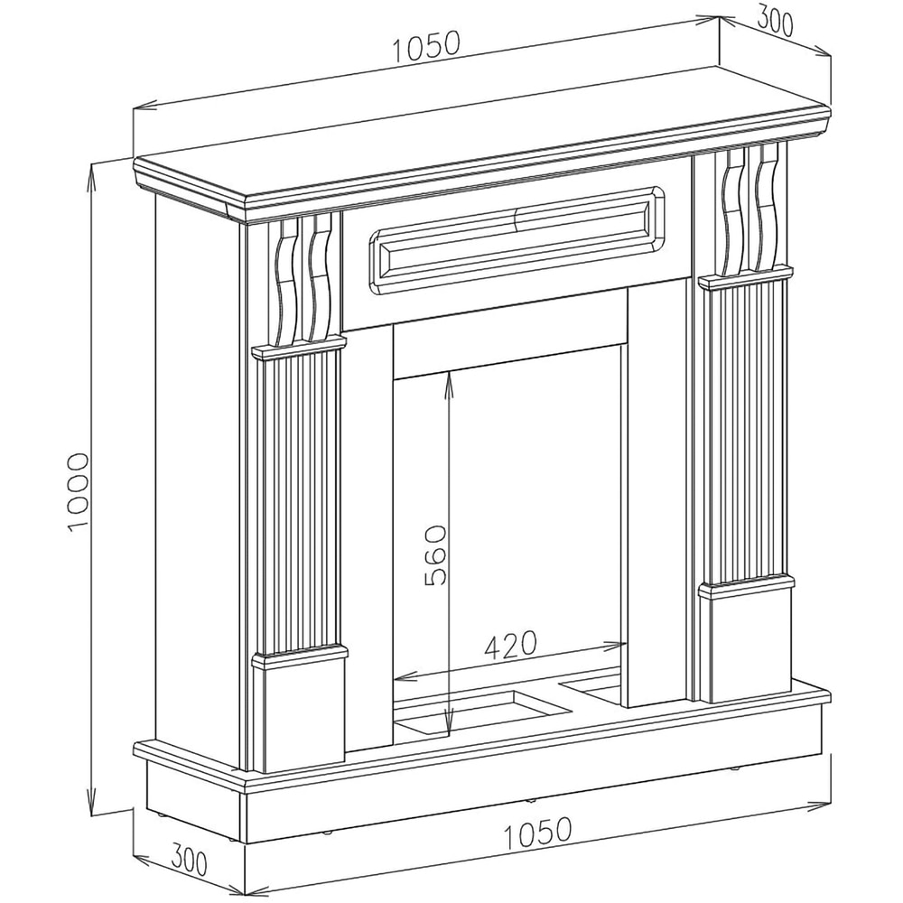 Semineu electric ART FLAME Veronix, 1500W, telecomanda, 105 x 30 x 100 cm, alb